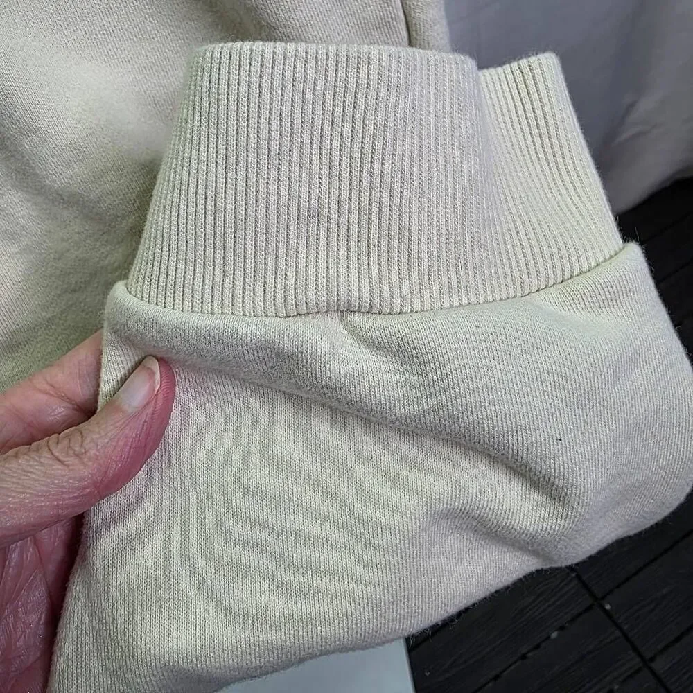 True Religion Cream Double Knit Branded Slim Joggers Size Large *Flaws*